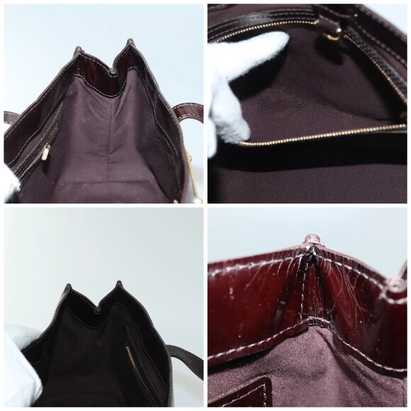 LOUIS VUITTON Monogram Vernis Wilshire PM Hand Bag Amarante - Picture 14 of 15